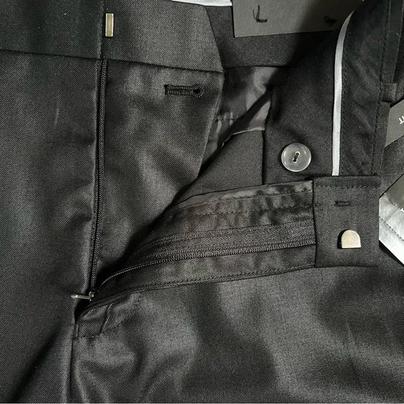 NWT INC BLACK MILAN SLIM FIT STRAIGHT LEG SUIT PANTS SIZE 30x30 - Picture 7 of 9
